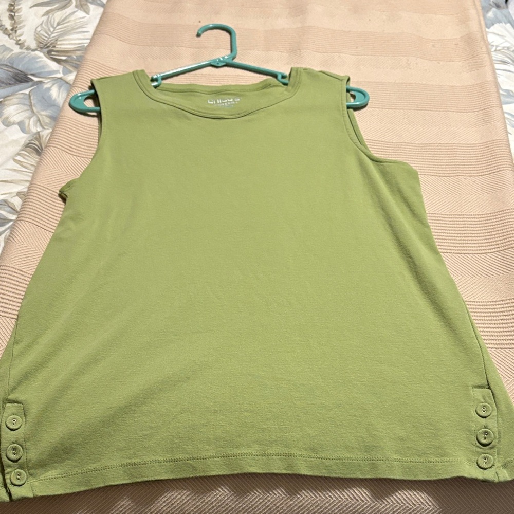Chico's Green Tank Top with Button Details